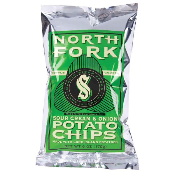 North Fork Potato Chips Sour Cream & Onion 6oz 12ct